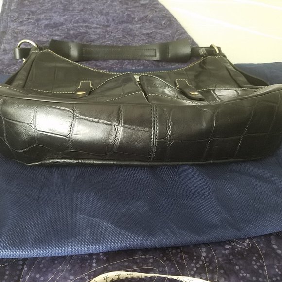 Dooney&Bourke black croc embossed leather bag EUC! - Picture 11 of 14